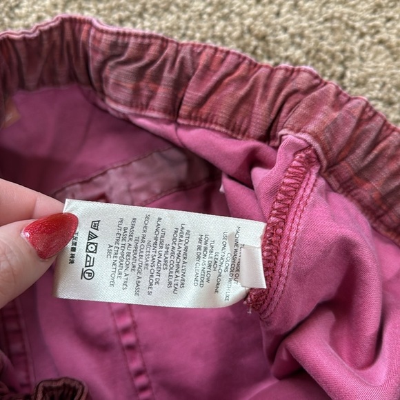 Pilcro Anthropologie Trailblazer Patchwork Red Floral Drawstring Straight Pants - Picture 8 of 11